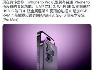 iPhone 15 Pro 会有那些独特功能？